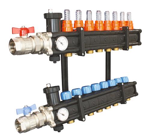 Collecteur PCBT Polyamide - entrées F26/34 - 8 départs 3/4EK